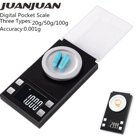 Balanza Digital de bolsillo para joyería, herramienta de peso de 20/50/100g, 0.001g, con pantalla LCD, para cocina, 40% de descuento ► Foto 1/6