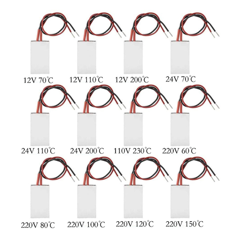 Elemento de calefacción PTC, 12V, 24V, 110V, 220V, termistor de temperatura constante, Sensor de calefacción de aire, rizador de secador de pelo de aluminio ► Foto 1/6