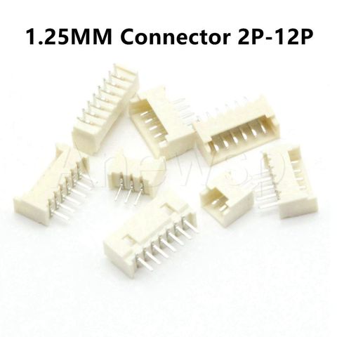 20 piezas MICRO JST 1,25 MM 2P/3P/4P/5P/6P/7P/8P/9P/P 10/11P/12P aguja recta conector de enchufe de asiento ► Foto 1/4