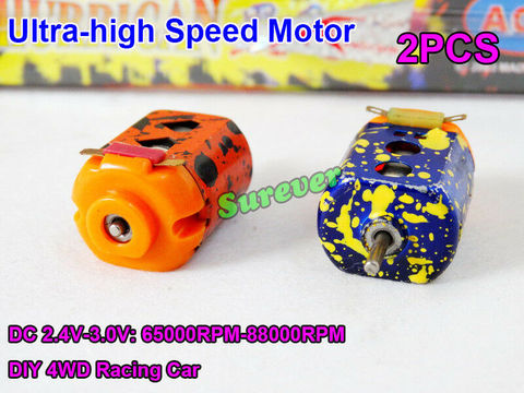 2 unids/par Mini 130 Motor DC 2,4 V-3V 60000RPM Ultra-alta velocidad DIY juguete RC 4WD ranura coche de carreras ► Foto 1/5