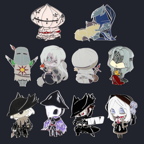 Broches de Bloodborne Dark Souls para hombres, alfileres de solapa con placa, figuras de caballeros, Ludwig, Maria, Solaire, Astora, Artorias ► Foto 1/6