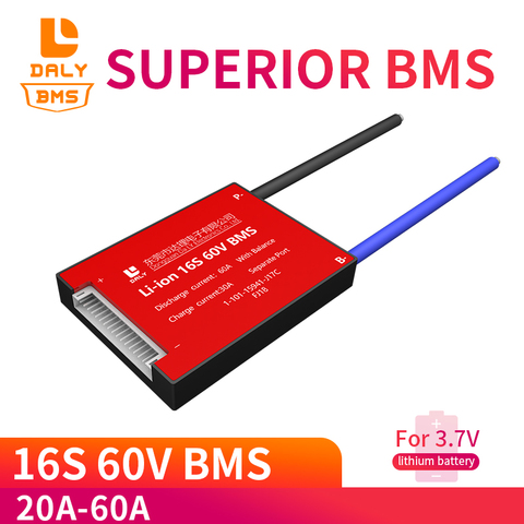 Placa de protección de batería BMS PCM con módulo de batería de litio de Li-ion 16S 60V 15A 20A 30A 40A 60A 18650 PCM ► Foto 1/6