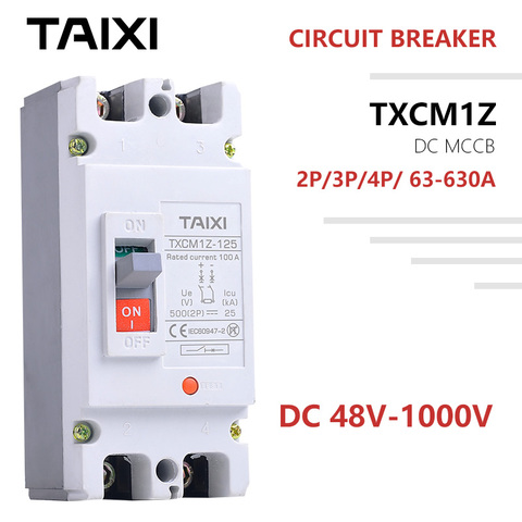 Circuito de CC interruptor CB 2P 3 4 polos V 48V 72V 96V 200V 250V 750V 1000V Tensión de 100A 160A 200A 250A 400A 630A PV Protector Solar ► Foto 1/6