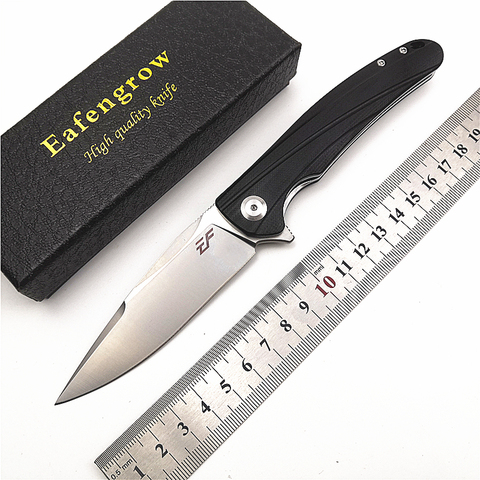 Eafengrow-cuchillo de bolsillo plegable EF957 D2, mango G10, rodamiento de bolas, aleta, utilidad para acampar al aire libre, herramienta de caza EDC ► Foto 1/6