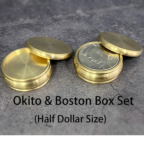 Okito y caja Boston, juego de medio dólar de tamaño, trucos de Magia, caja de Magia misteriosa, accesorios para trucos de ilusionismo ► Foto 1/6