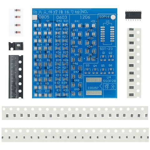 Placa de circuito DIY PCB SMT SMD, tablero de práctica de soldadura, Kit artesanal, Cangurera de entrenamiento, traje electrónico de 77 Uds. ► Foto 1/6