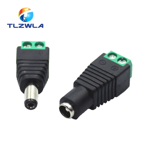 Adaptador de enchufe macho de corriente continua, enchufe de 12V, 2,1x5,5mm, para CCTV, luz LED de un solo color, 5,5x2,5mm, 5 uds. ► Foto 1/3