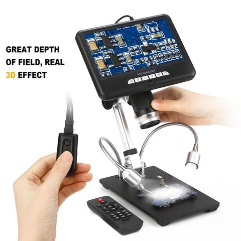 Andonstar 7 pulgadas microscopio Digital AD207 larga distancia de objeto para PCB/SMD herramienta de soldadura de reparación de teléfono con rotación de imagen ► Foto 1/6