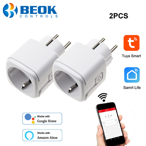 Beok 16A UE Wifi inteligente enchufe con monitorización de potencia, supresor de picos de tensión hembra voz Control con Alexa de Google ► Foto 1/6