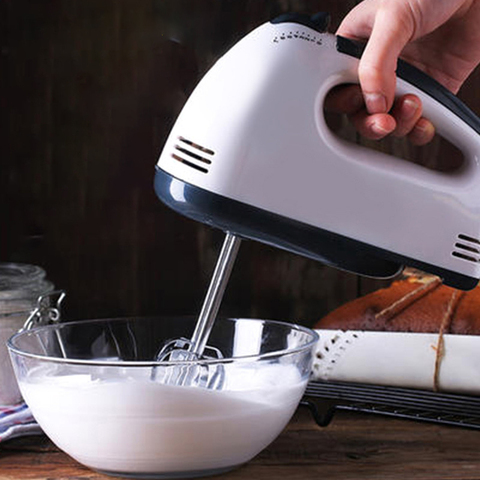 Batidor de huevos eléctrico para el hogar, batidor de masa automático de mano, mezclador de pastelería, batidor de huevos, herramienta de cocina para hornear, 7 engranajes ► Foto 1/6