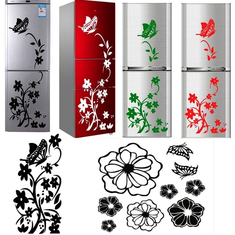 Conjunto de calcomanías florales de Magnolia, calcomanía para refrigerador, decoración del hogar, elegantes pegatinas florales de Magnolia, Mural artístico ► Foto 1/6