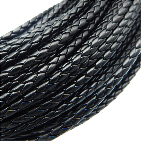 Cordón de cuero sintético trenzado para fabricación de joyas, cordón redondo de 3/4/5/6mm, 5 m/lote ► Foto 1/4