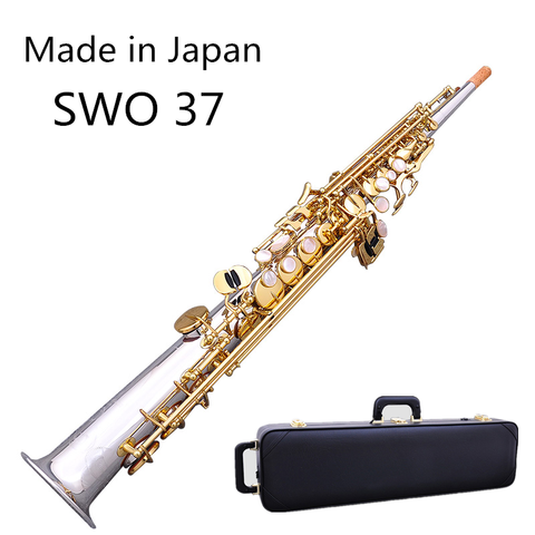 Saxofón Soprano japonés SWO 37, níquel y plata, alta calidad, recto, plano, Saxo Musical, envío gratis con cajas duras ► Foto 1/6