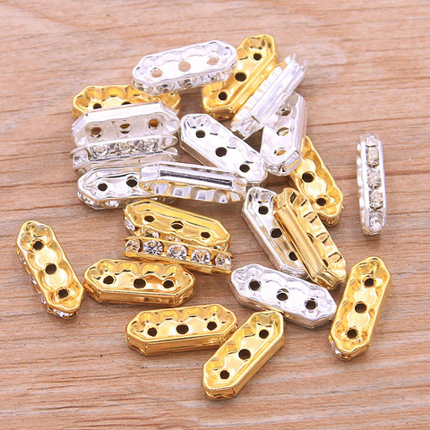 Belleza 50 Uds 6*6*17mm 2 Color cuenta rectangular encantos poroso conector para DIY pulseras collar, joyería hecha a mano, hacer ► Foto 1/6