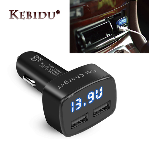 Cargador de coche USB Dual 4 en 1 5V 3.1A cargador de teléfono Universal voltaje/temperatura/medidor de corriente adaptador de prueba pantalla LED ► Foto 1/6