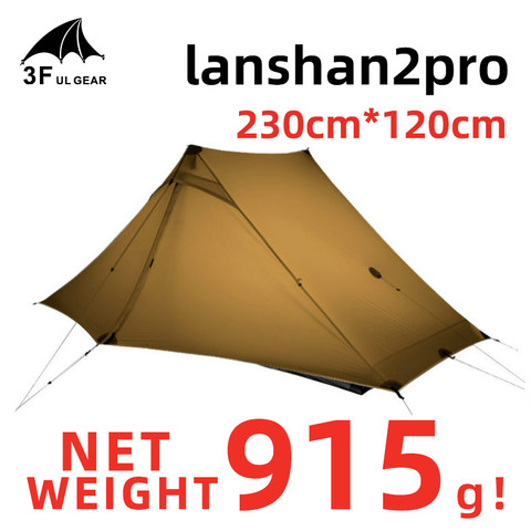 LanShan-tienda de campaña 3F UL GEAR 2 Pro para 2 personas, ultraligera, para exterior, 3 estaciones, profesional, 20D, de nailon a ambos lados, de silicona ► Foto 1/6