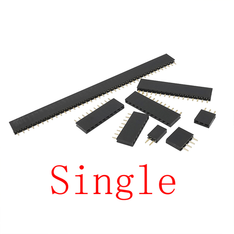 100 Uds 2,54mm 2 ~ 40Pin fila única recta hembra PCB conector de pines 2,54mm surtido Kit para Arduino ► Foto 1/4