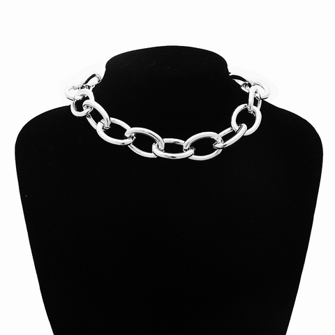 Collar de cadena estética Kpop, Gargantilla con cadenas góticas, joyería gótica grunge para chicas, accesorios de moda 90s ► Foto 1/6