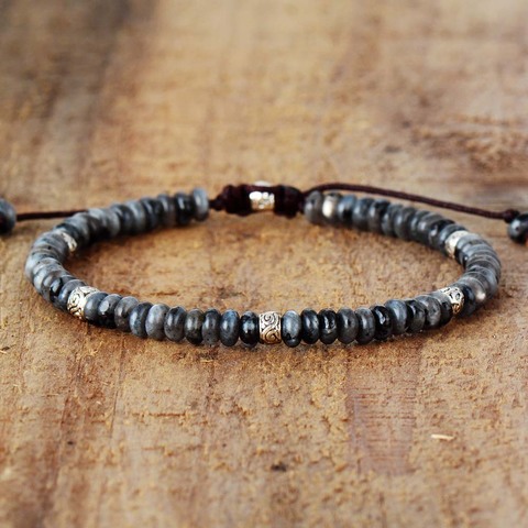 Los hombres Punk brazaletes con piedras naturales tibetano amistad pulseras amantes Yoga de parejas joya pulsera para regalos ► Foto 1/3