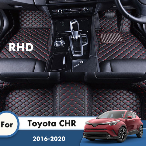 RHD de coche de cuero alfombras de piso para Toyota C-HR CHR 2022, 2022, 2022, 2017, 2016 alfombras de Auto estilo Accesorios cubierta Interior ► Foto 1/6