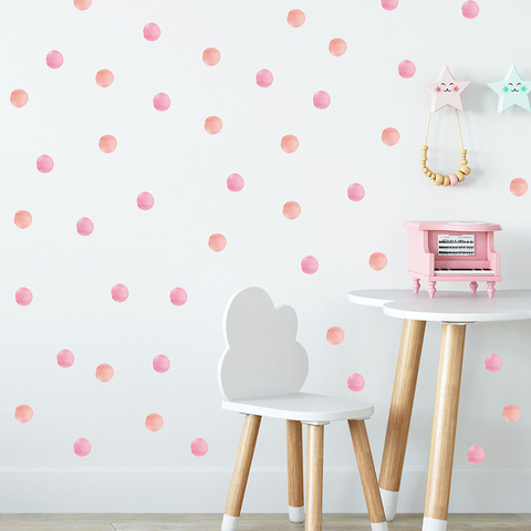 48 piezas de pegatinas de punto para pared para decoración de habitaciones de niños, pegatinas de pared para habitación de bebé, pegatinas de punto coloridas para decoración del hogar, papel tapiz ► Foto 1/6