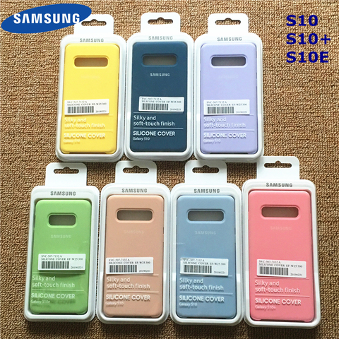 Funda de silicona para Samsung, funda de silicona líquida suave y sedosa para oficina, funda de estilo Original para Galaxy S10 + S10E S10 Plus con caja de venta al por menor ► Foto 1/5