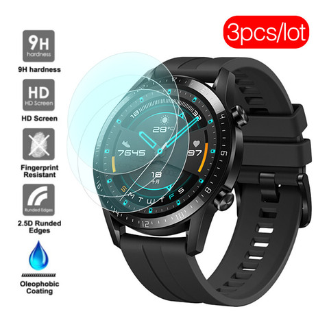 3 piezas de vidrio templado para el Huawei watch GT GT2 pantalla Protector Glas Huawey Hauwei GT 2 46mm reloj inteligente película de protección ► Foto 1/6