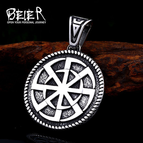 BEIER-colgante de acero inoxidable 316L para hombre, collar Estilo nórdico Vikingo, amuleto de la suerte, LLBP8-474P de joyería ► Foto 1/6