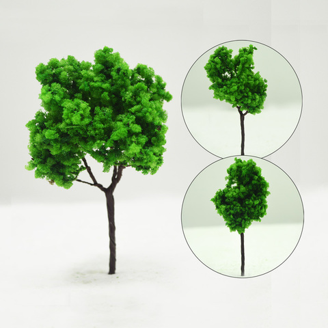 Kit de construcción de Micro estructura de plástico, DIY, 100 Uds., árbol verde a escala Ho, Paisaje en miniatura, alambre de 9cm ► Foto 1/6