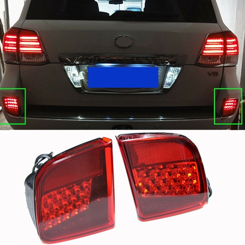 2 uds LED Reflector de parachoques trasero faro antiniebla trasero luz de advertencia de freno para Toyota Land Cruiser 200 LC200 2008 2009 2010 - 2015 ► Foto 1/6