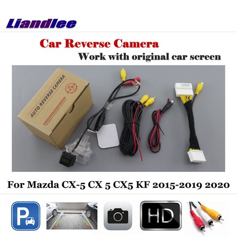 Vista trasera de coche cámara de respaldo de marcha atrás para Mazda CX-5 CX 5 CX5 KF 2015-2022/2022/28 Pin Cable adaptador para OEM Monitor HD CCD ► Foto 1/6