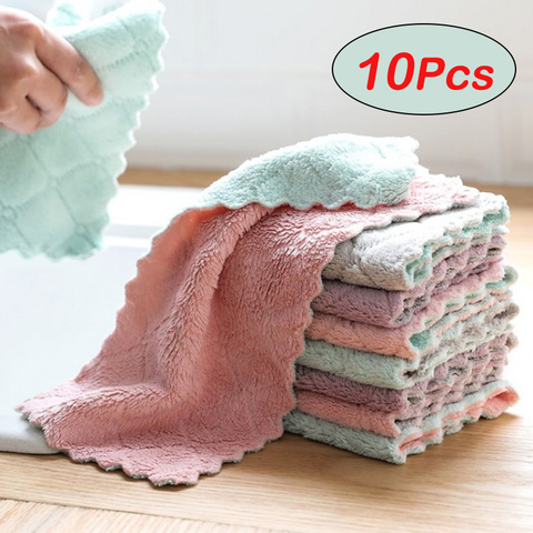 Toallas de cocina superabsorbentes, paños de limpieza de microfibra suaves, paños de trapo antiadherente para platos de cocina, paños de limpieza para platos domésticos ► Foto 1/6