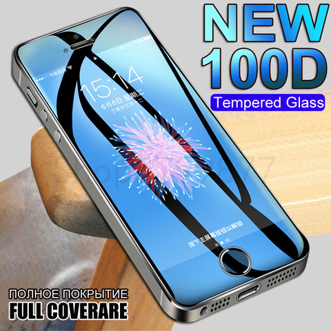 Protector de pantalla de vidrio templado 100D para iPhone 5S, 5, 5C, SE, película de protección de seguridad para Apple iPhone SE 5S ► Foto 1/6
