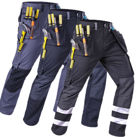 2022 de carga Pantalones Hombre Pantalones DE TRABAJO casuales de moda pantalon ropa para Calle de hombre Pantalones 2022 Hola Vis de trabajo al aire libre pantalones tamaño M-4XL ► Foto 1/6