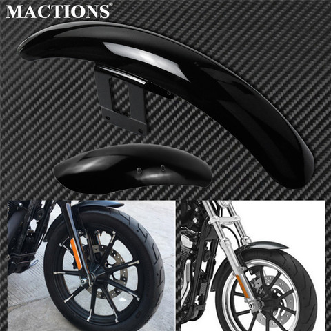 Guardabarros frontal para motocicleta carenado cubierta brillo negro para Harley Sportster cuarenta y ocho 48 1200X XL 1200 10-17 XL883 04-16 ► Foto 1/6