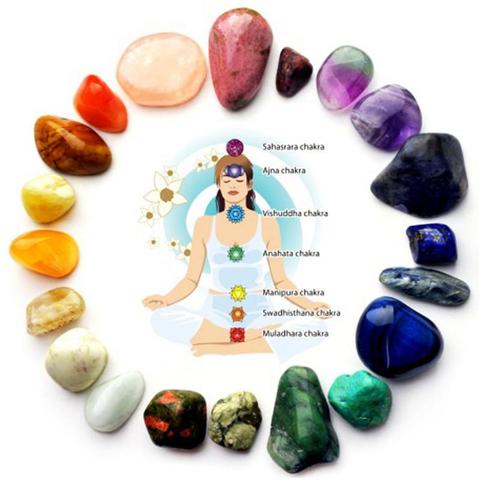 Piedra Natural para Yoga, 7 colores/juego, piedra de Chakra, Reiki Irregular, curación, piedra de cristales, piedras individuales pulidas ► Foto 1/6
