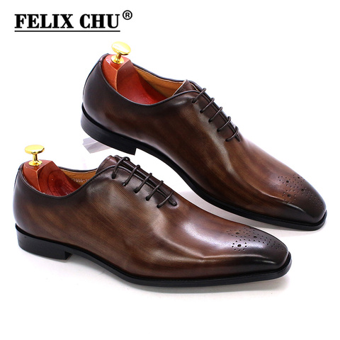 Zapatos de vestir Oxford clásicos para hombre, calzado de piel de becerro de cuero genuino, hechos a mano, con cordones, para boda, Formal ► Foto 1/6