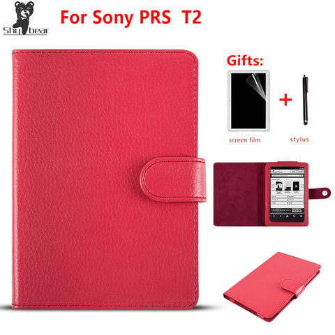 Funda de cuero PU para Sony Prs T2, carcasa funda magnética para sony prs-t2 ebook + película + Stylus Pen ► Foto 1/6