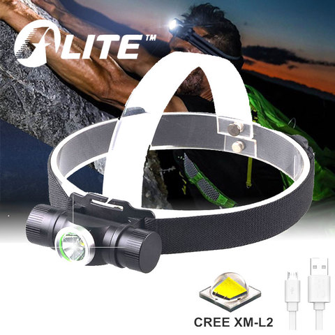 Led cree xml2 t6 usb Luz 3000lm recargable 18650 faro potente cabeza antorcha lámpara sin batería ► Foto 1/6