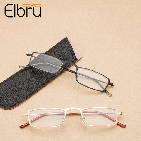 Elbru ultraligero Anti-gafas de lectura para vista cansada las mujeres y los hombres de Metal marco de la presbicia gafas con + 1,0 + 1,5 + 2,0 + 2,5 + 3,0 + 3,5 + 4,0 ► Foto 1/6