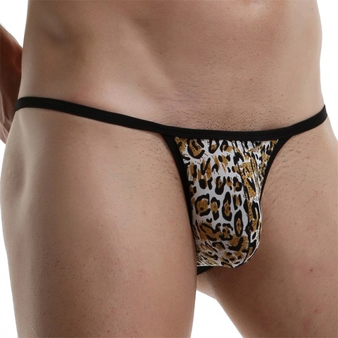 Bikini tangas Sexy hombres Mini ropa interior bolsa Bulge T-Ultra delgada ropa interior G cadena suspensorio hombre Lencería ► Foto 1/6