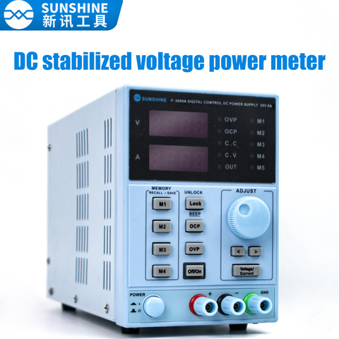 Sunshine-fuente de alimentación de 30V 5A CC P-3005A Digital programable, ajustable, 4 Bits, pantalla precisa Digital, fuente de alimentación de laboratorio ► Foto 1/6