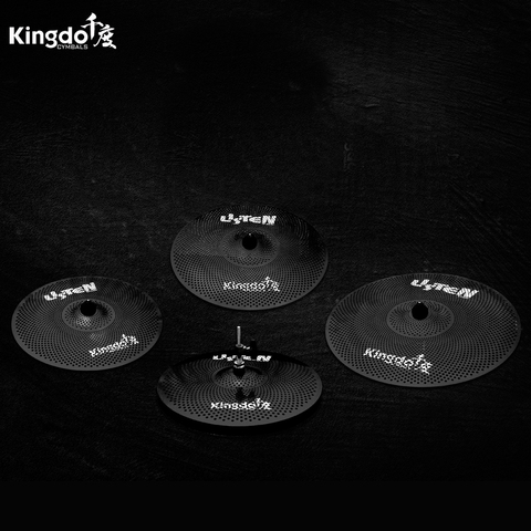 Kingdo-Juego de platillos de bajo volumen para tambor, color negro ► Foto 1/1