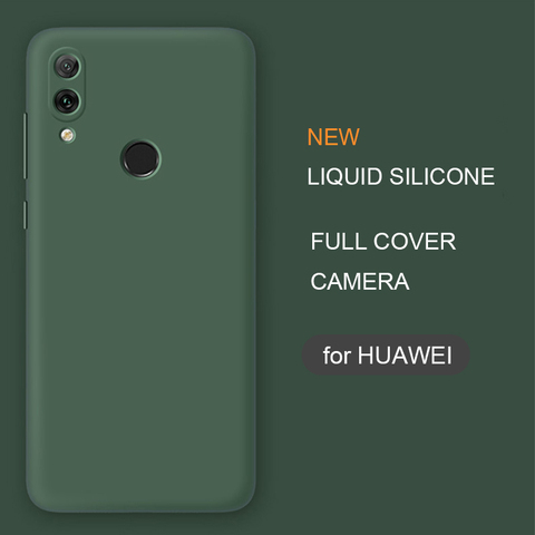 Funda de silicona líquida para teléfono móvil Huawei, carcasa trasera suave Original 2022 para Huawei Honor 10 Lite 8x P20 Lite Nova 3 3i p smart plus z pro ► Foto 1/6