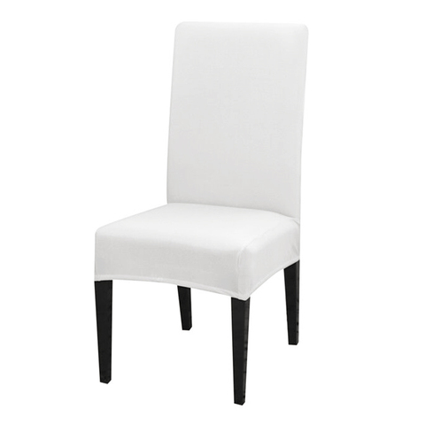 Funda de LICRA de Color sólido para silla, cubiertas elásticas para silla, Color blanco, para comedor, cocina, banquete de boda, Hotel ► Foto 1/6