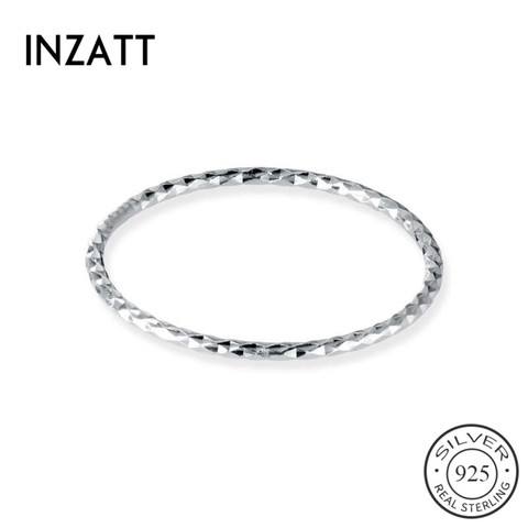 INZATT-anillo redondo minimalista de plata de ley 925% auténtica para mujer, joyería fina clásica para fiesta de cumpleaños, accesorios geométricos, regalo ► Foto 1/6