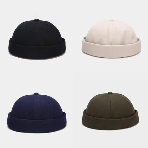 Gorros sin mangas de estilo Hip Hop para hombre y mujer, gorro de punto de calle, informal, acrílico, sólido, calabaza, portátil, novedad, Primavera ► Foto 1/5