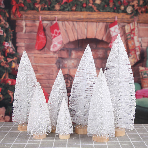 Adornos navideños para el hogar, decoración de árbol de simulación de Navidad blanca, ventana, adornos de mesa para sala de estar ► Foto 1/6