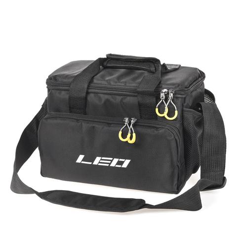 LEO-bolsas de Pesca cuadradas gruesas 28048, bolsa de accesorios de Pesca negra, nailon sin cajas de PVC, 32cm x 23cm x 20cm ► Foto 1/6