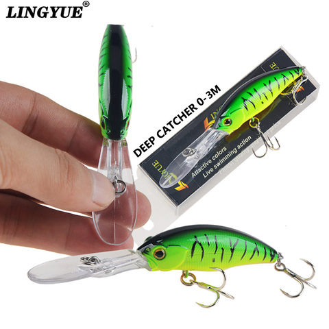 Cigüeñal duro LINGYUE señuelo de pesca flotante Shad Minnow 4M cebo Artificial plástico 3D ojos Wobbler Lucio señuelo pesca aparejos ► Foto 1/6